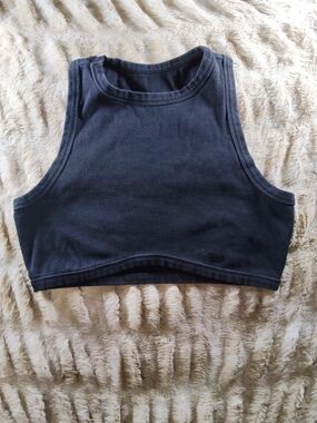 Black Cropped Tank Top